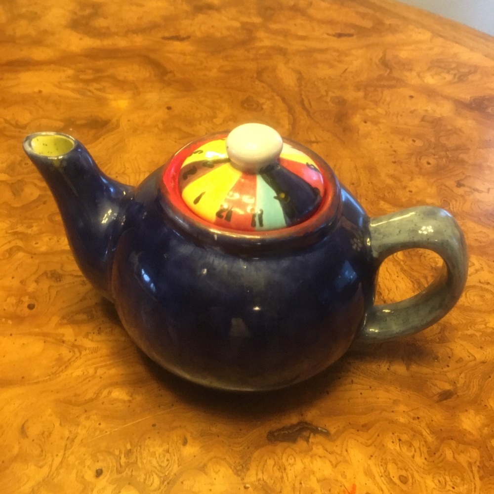 Handcrafted Blue Teapot 5” x 6”